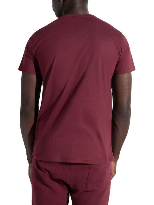 Magic Bee Men's Short Sleeve Blouse Burgundy