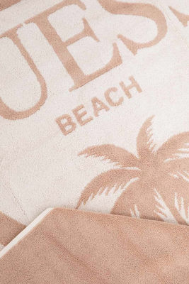 Guess Triangle Logo Beige Beach Towel