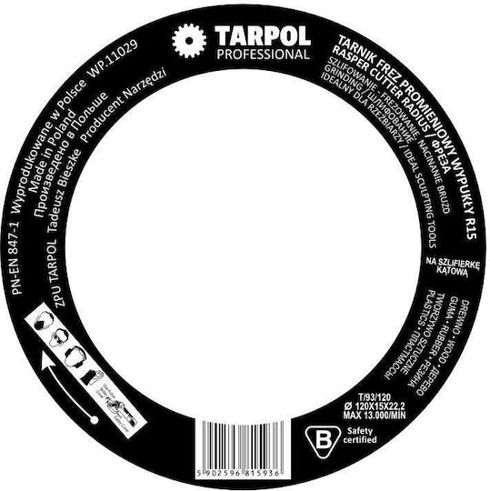 Tarpol Δίσκος Λείανσης Ξύλου 15mm