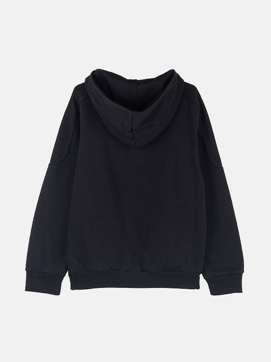 Joyce Kids Sweatshirt Cardigan with Hood Black