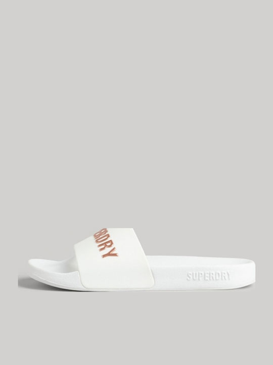 D4 Sdry Logo Vegan Pool Slide Women's Slides White