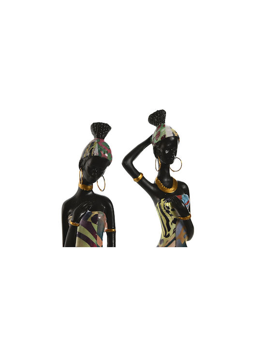 Decorative Figure Home Esprit Multicoloured African 9 X 7 X 16,5 Cm (x2)