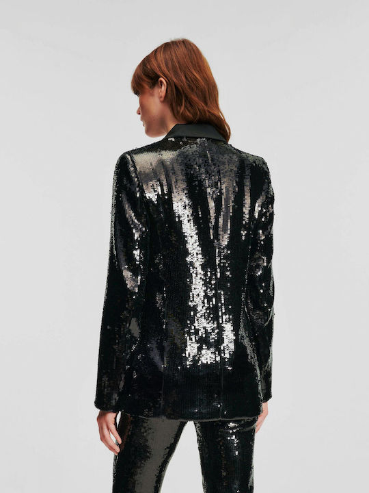 Karl Lagerfeld Women's Blazer Black with Sequins