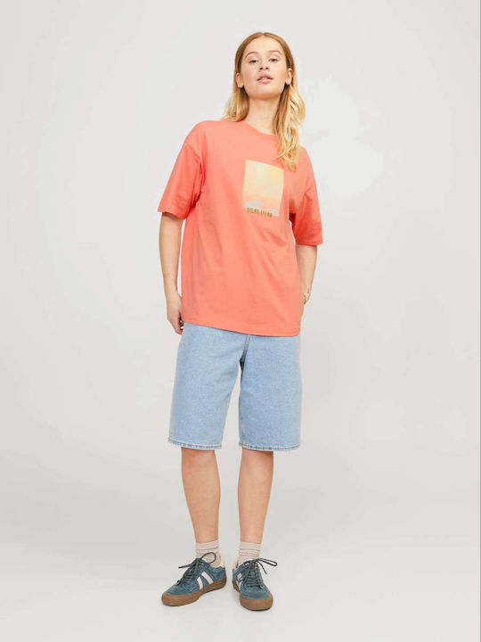 Jack & Jones Women's T-shirt Coral