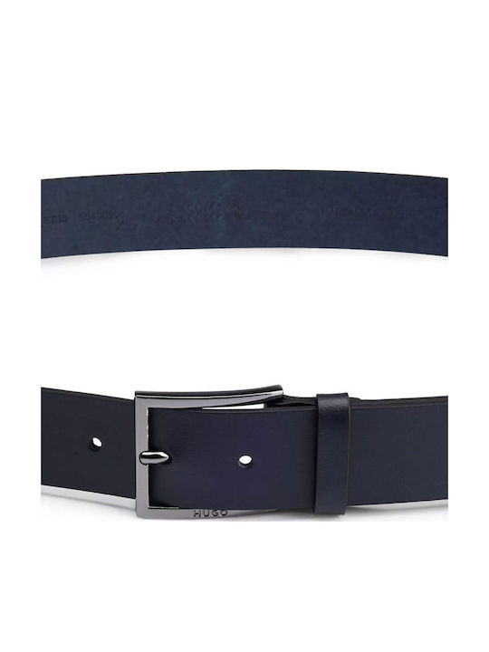 Men's Belt Leather Navy Blue