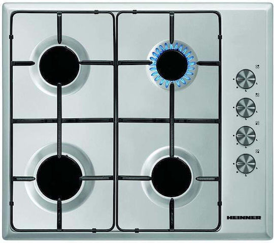 Heinner Εστία Φυσικού Αερίου Αυτόνομη Inox 58x51εκ. Ασημί