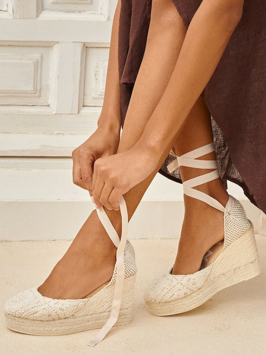 Manebi Damenplattformen im Espadrilles-Stil Beige