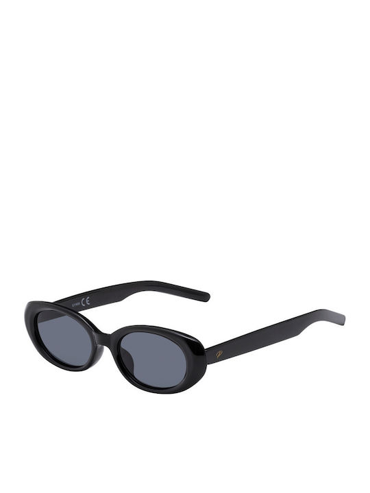Pervedere Women's Sunglasses with Black Horn-Rimmed Frame and Black Lens 2475-03