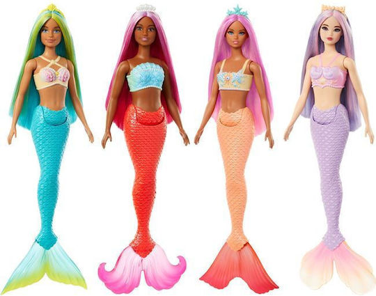 Barbie Русалка с Цветна Коса, Опашки и Аксесоари За Глава Кукла за 3+ Години 17см Различни Дизайни