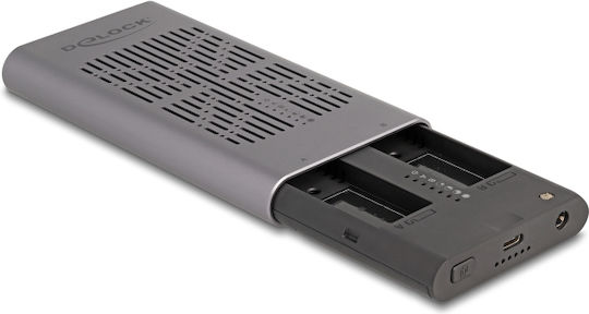 DeLock Твърд диск кутия M.2 SATA III с връзка Type-C в Сив цвят