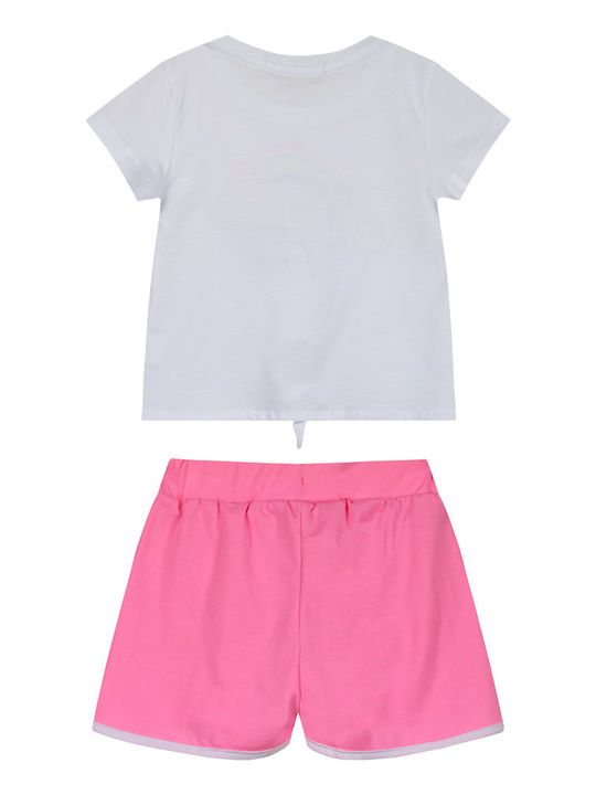 Kids' Set with Shorts Summer 2pcs Bright Coral Summer Butterfly