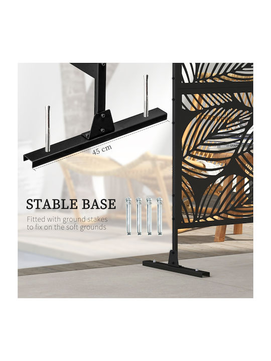 Outsunny Raumteiler Metall 122x198cm