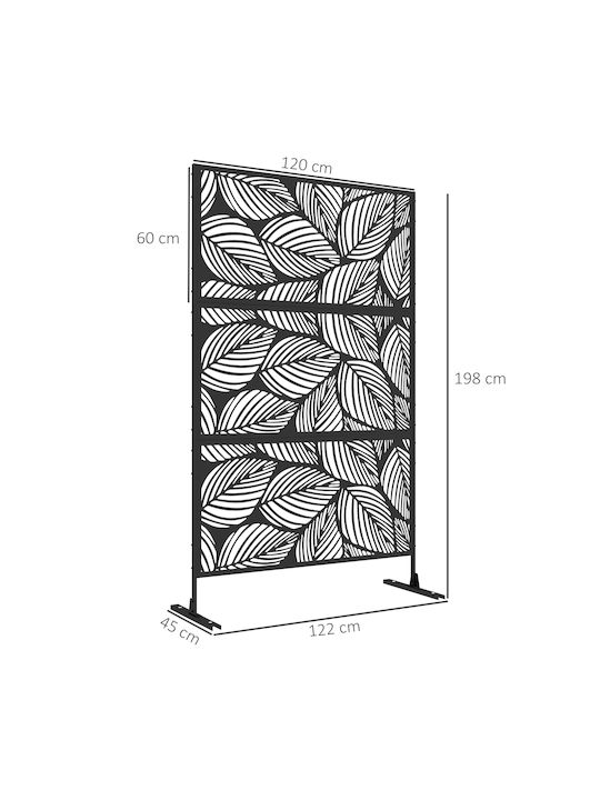 Outsunny Raumteiler Metall 122x198cm