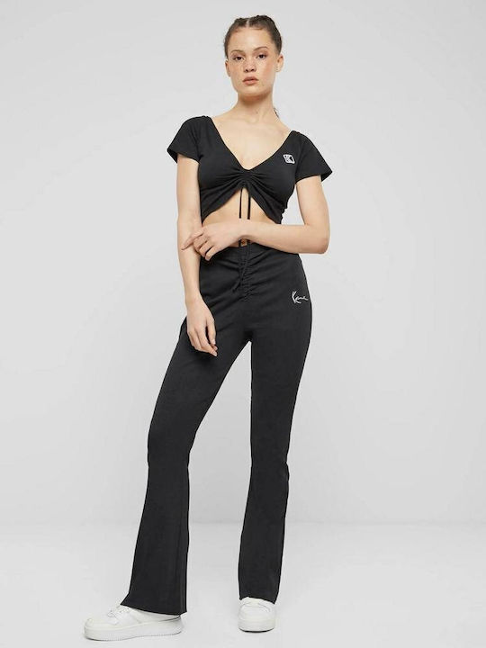 Γυναικείο Αθλητικό Crop T-shirt Μαύρο