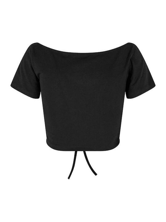 Γυναικείο Αθλητικό Crop T-shirt Μαύρο