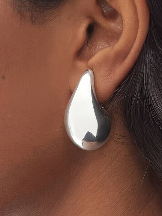 Acrylic Earrings with Drops Design 1,8cm 65899 Silver Silver