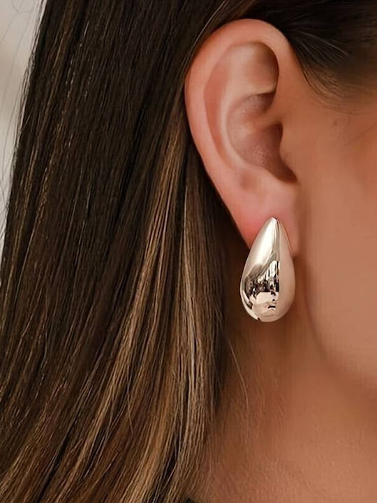 Acrylic Earrings with Drops Design 1,8cm 65899 Silver Silver