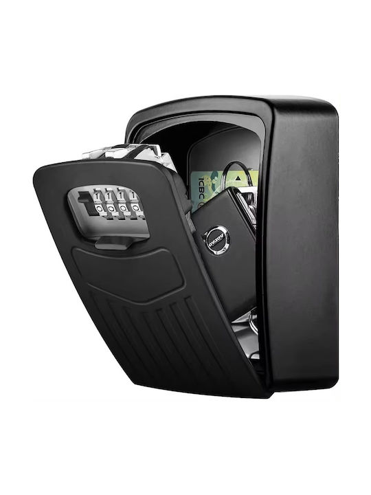 Key Box Wall-Mounted (x-large) Metal Reprogrammable 4 Digits Combination M10.5xW5.5xH14.5cm with Rain Protective Cover