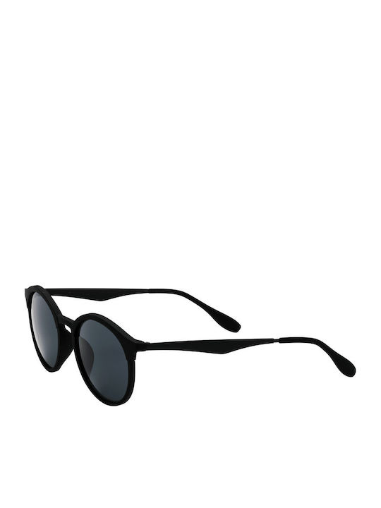 Umbria Unisex Sonnenbrillen mit Schwarzem Horn umrandetem Rahmen und schwarzen Gläsern