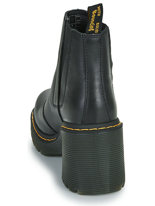Spence Leather Women's Chelsea Boots with High Heel Black