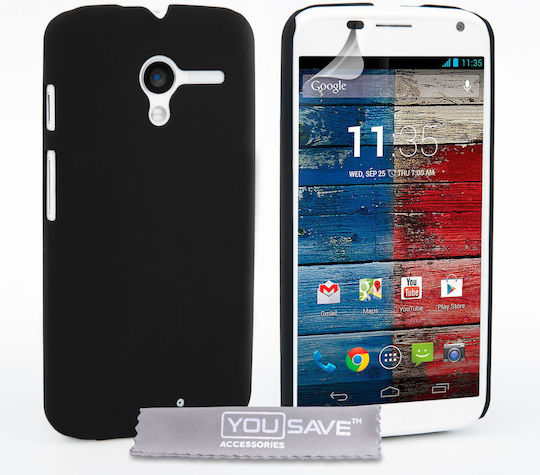 YouSave Accessories Hard Hybrid Case Black (Moto X) Back Cover Πλαστικό Μαύρο
