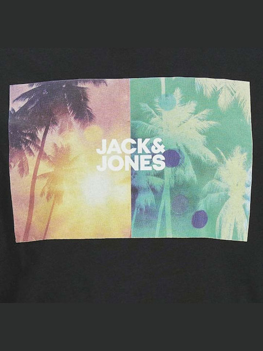 Jack & Jones T-shirt Bărbătesc cu Mânecă Scurtă Black