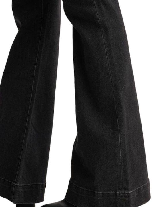 Damenjeans Schlaghose Black
