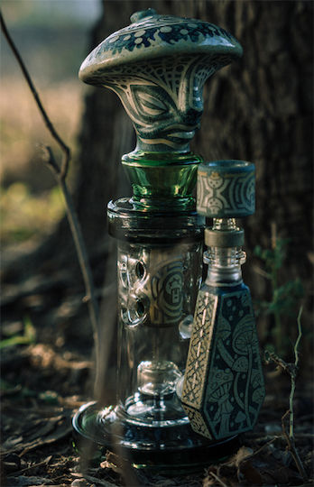 Black Leaf Bong 22cm Πράσινο