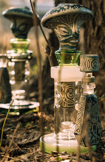 Black Leaf Bong 22cm Πράσινο