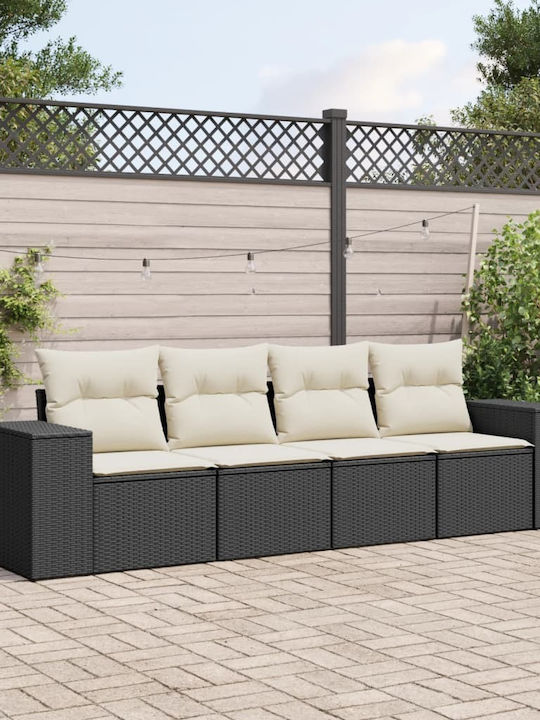 Canapea Cu Patru Locuri De Exterior Din Rattan Cu Perne 55x55x69cm