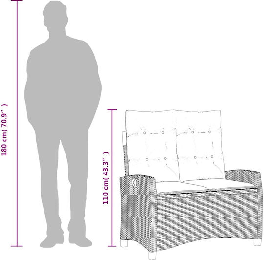 Garten- und Outdoor-Möbelsets 2 Stück Beige mit Kissen