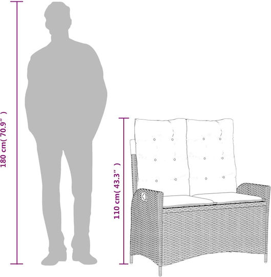 Garten- und Outdoor-Möbelsets 2 Stück Schwarz mit Kissen
