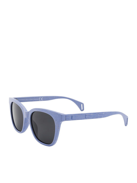 Mare Woman Sunglasses With Blue Horn-Rimmed Frame And Gray Polarized Lens 05-3308