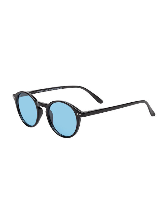 Sunglasses with Black Plastic Frame and Light Blue Polarized Lens 05-2243CH-4