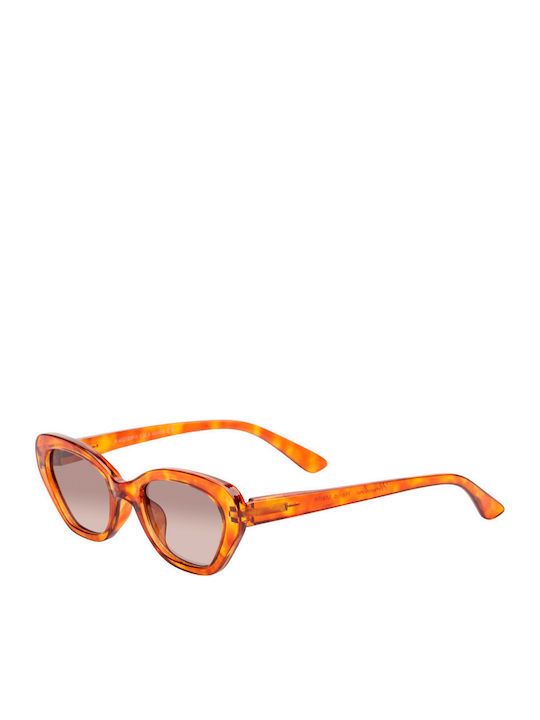Pervedere Women's Sunglasses with Brown Tartaruga Horn-Rimmed Frame and Brown Gradient Lenses