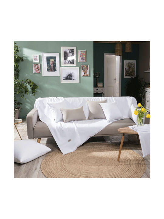 Teoran Decorative Pillow Case Ostia White 43x43cm
