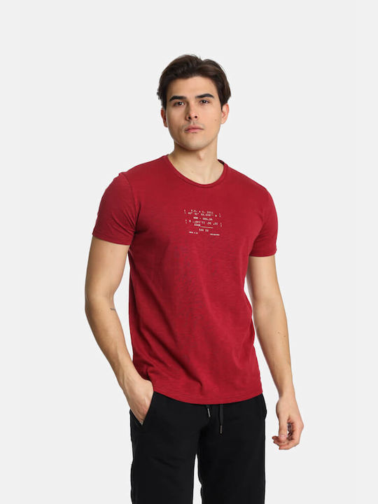 Paco & Co T-shirt Bărbătesc cu Mânecă Scurtă Burgundy