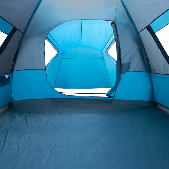 vidaXL Summer Camping Tent Tunnel Blue For 6 People 245x335x195cm