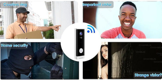 Smart Ασύρματο Σετ Θυροτηλεόρασης Wi-Fi Συμβατό με Alexa