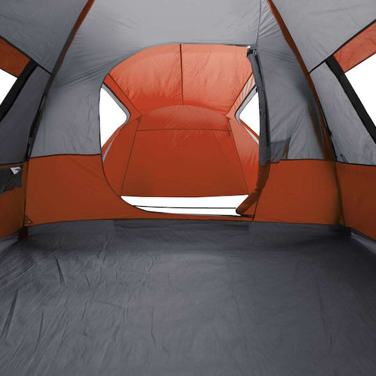 vidaXL Καλοκαιρινή Σκηνή Camping Τούνελ Πορτοκαλί για 6 Άτομα 466x342x200εκ.