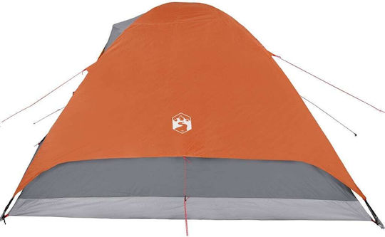 vidaXL Summer Camping Igloo Tent Orange with Double Cloth for 6 People 348x340x184cm