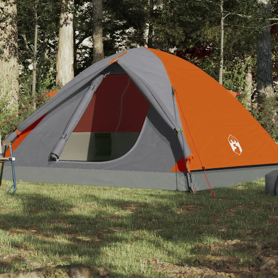 vidaXL Summer Camping Igloo Tent Orange with Double Cloth for 6 People 348x340x184cm