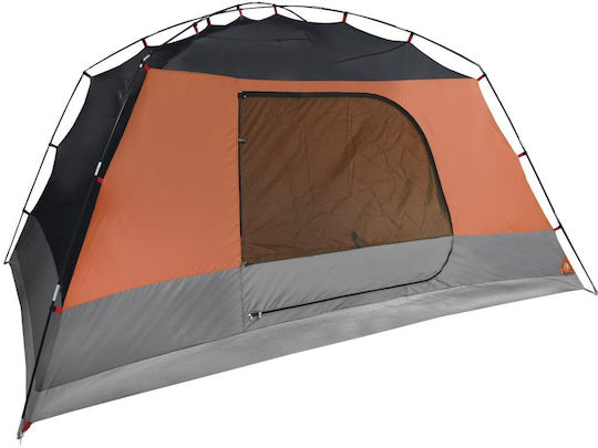 vidaXL Καλοκαιρινή Σκηνή Camping Γκρι για 6 Άτομα 412x370x184εκ. Γκρι/Πορτοκαλί