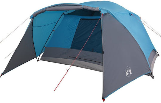 vidaXL Summer Camping Tent Blue with Double Cloth for 6 People 412x370x190cm