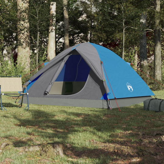 vidaXL Summer Camping Igloo Tent Blue for 6 People 184x340x190cm