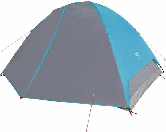 vidaXL Summer Camping Igloo Tent Blue for 6 People 184x340x190cm