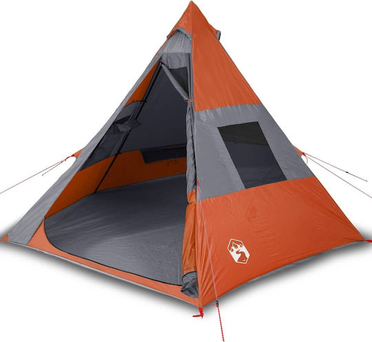 vidaXL Summer Camping Tent Teepee Orange For 7 People 350x350x233cm