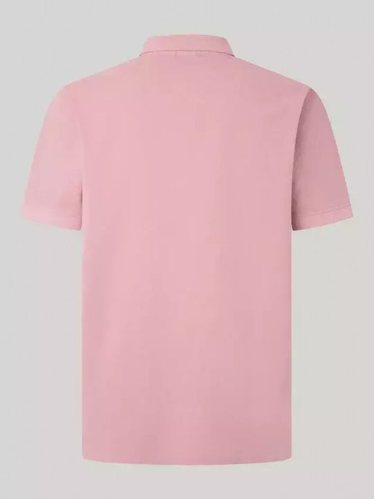 Polo Herrenbluse Kurzarm Rosa