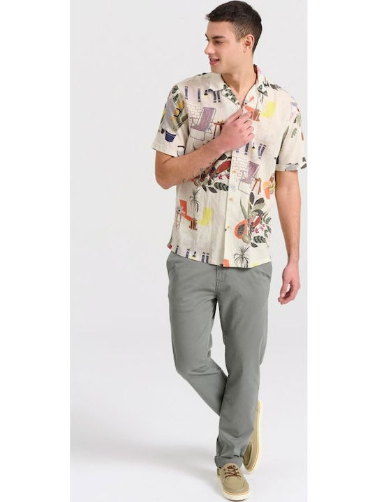 Trousers Chino Elastic in Regular Fit Sage Green