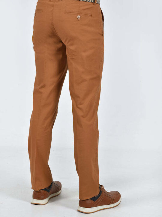 Pantaloni Chino Elastic Tabac Brown